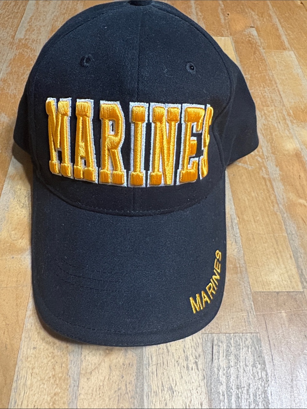 Black 'MARINES' Embroidered Baseball Cap